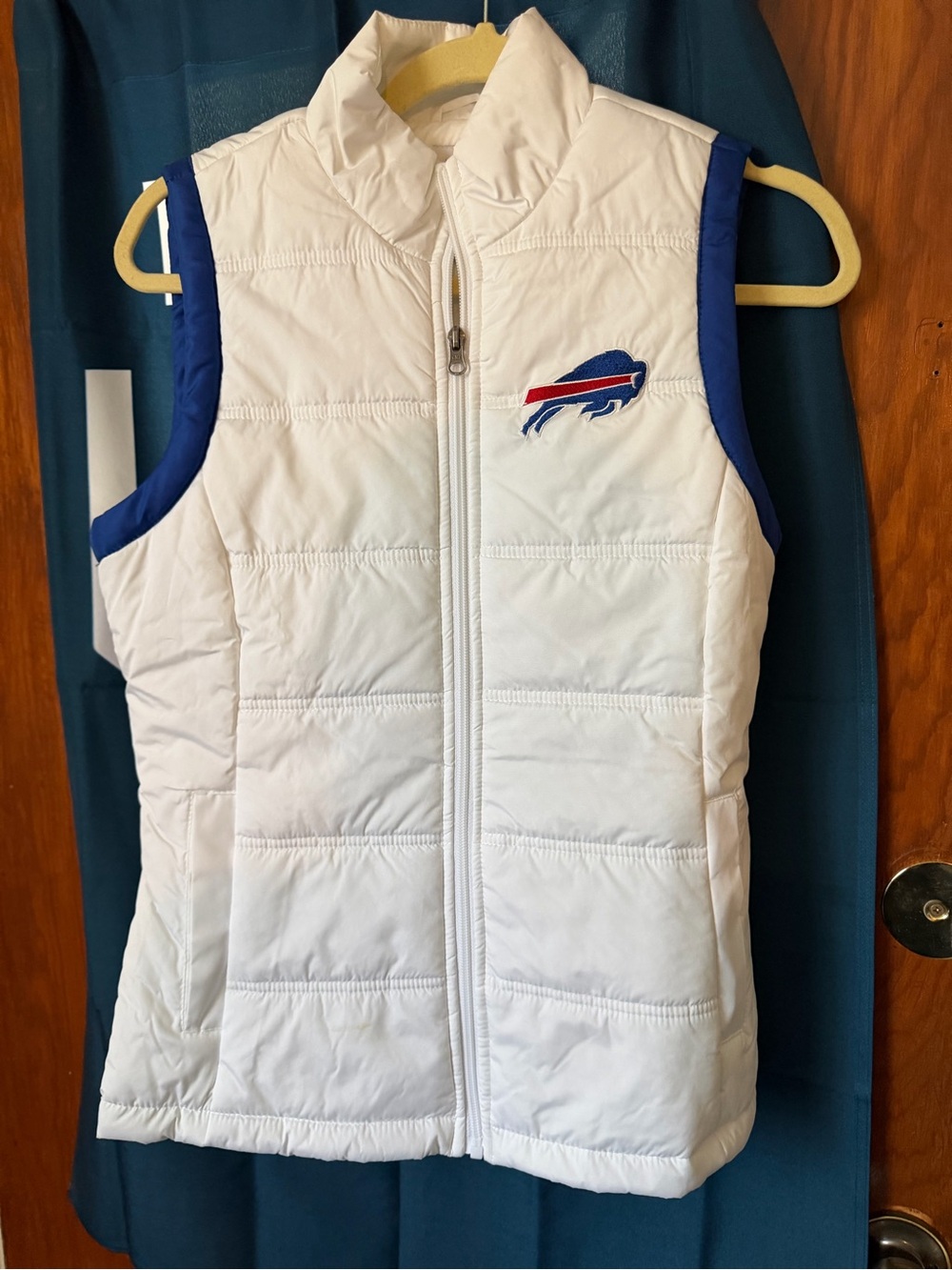 NFL White Jacket with Red and Blue Shield Logo